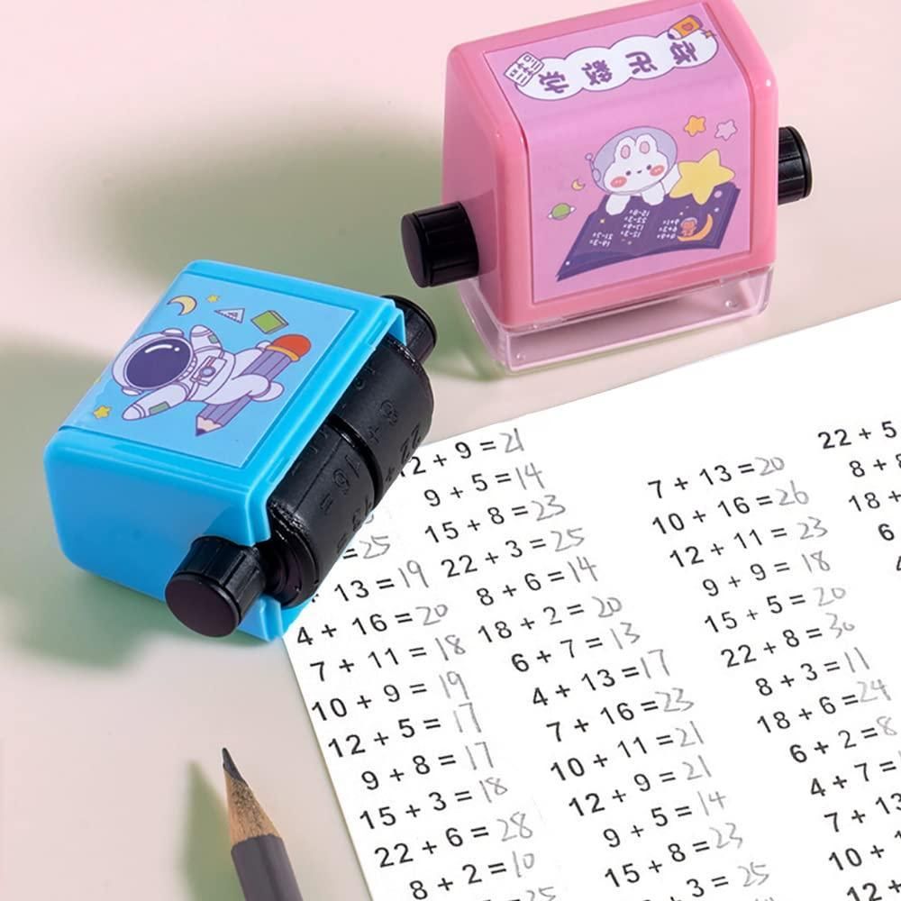 Roller Design Digital Teaching Stamp, Math Stamps Practice Tools Within 100 Supplies Educational for Preschool All Arithmetic (combo of 2)