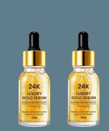 24K Gold Face Serum For Women, improves Dullness Reduces fine lines (30 ml) (Pack Of 2)