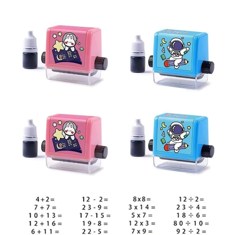 Roller Design Digital Teaching Stamp, Math Stamps Practice Tools Within 100 Supplies Educational for Preschool All Arithmetic (combo of 2)